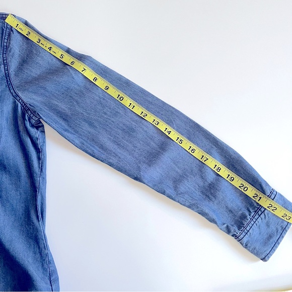 BOSTON PROPER  Denim Embroidered Top XS - Picture 10 of 15